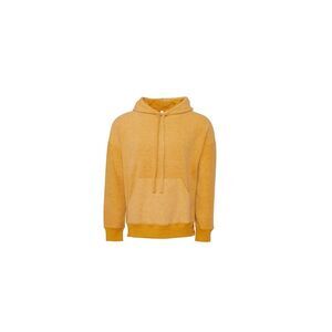 Unisex Adult Suedette Pullover Hoodie / Mustard Yellow Heather
